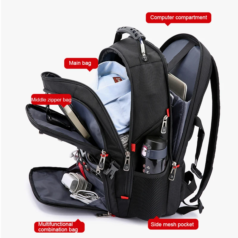 防水メンズスイスバックパック 15.6/17 インチのラップトップバック
