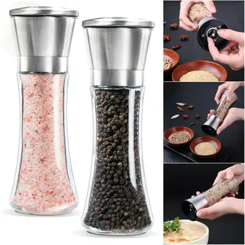 

Adjustable 304 Stainless Steel Pepper Grinder Manual Pepper Grinding Mill Bottle Cumin Sesame Spices For Kitchen Grinder