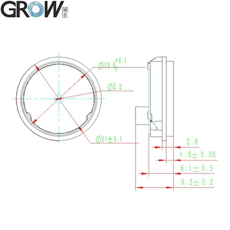 GROW GM61 небольшой круглый UART интерфейс 1D/2D штрих-код QR код считыватель модуль