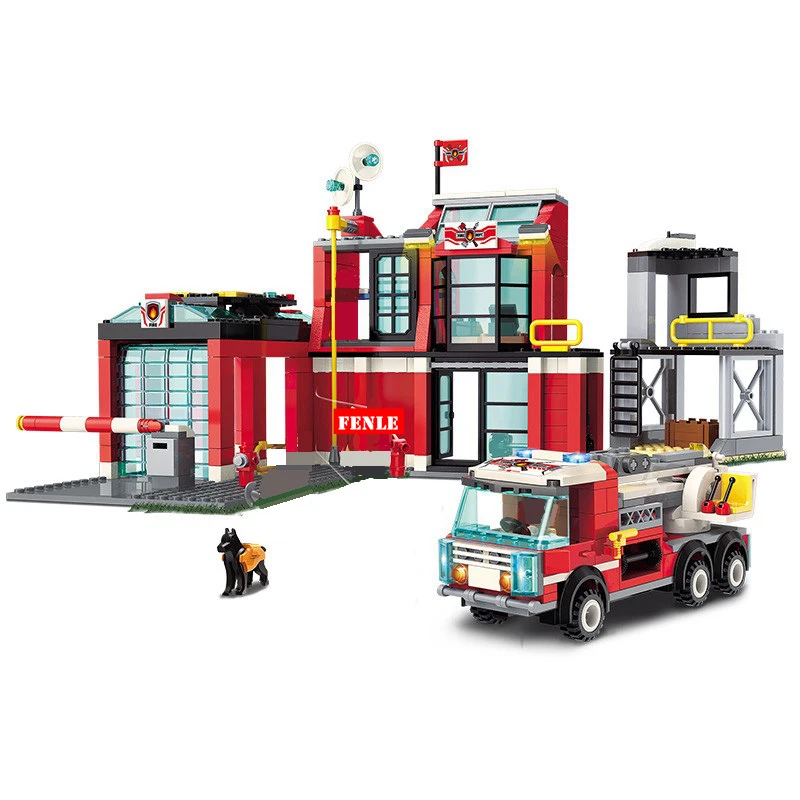 HOT City 2808 Police Firefighter Rescue Fire Station Truck Aircraft Ladder Car Building Blocks Sets Kid Toy | Игрушки и хобби