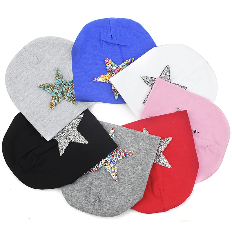 

0-3 Month Newborn Soft Pentagram Cotton Hats For baby Girls Hats Kids Boys Children Spring Skullies Beanies Hat Cap Accessories