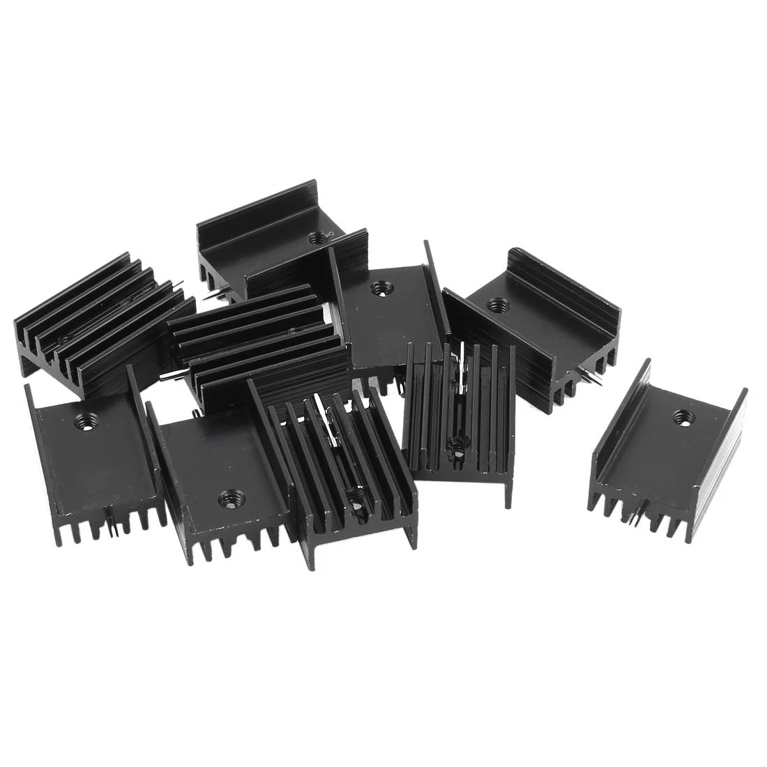 

10 Pcs 21x15x11mm Black Aluminum Heat Sink for TO-220 Mosfet Transistors