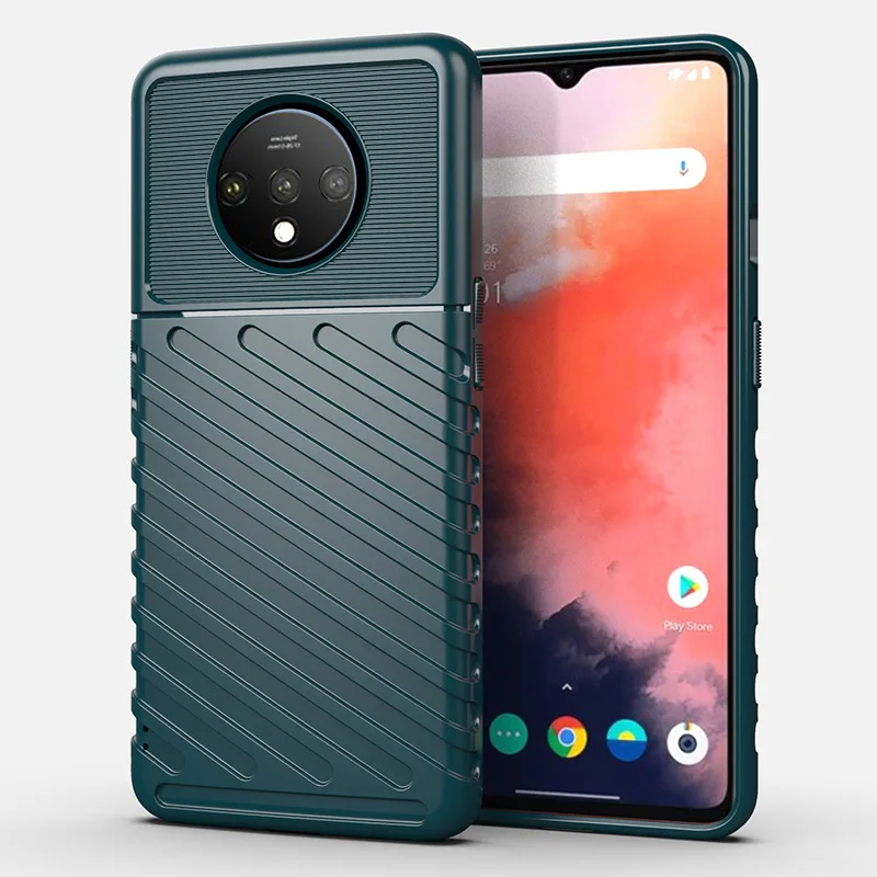 Для OnePlus 7T чехол военный противоударный силиконовый мягкий защитный чехол Корпус оболочка для One Plus 7T чехол