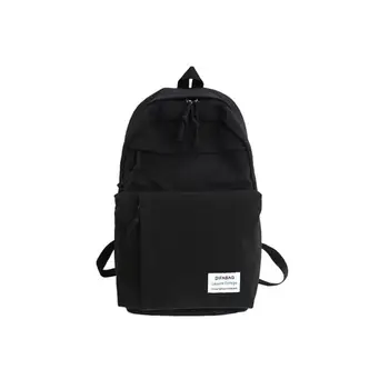 

Classic Women's Backpack Large Capacity Multiple Zip Pocket Backpack Fashion School Bags For Teenager Girls Casual Women Black/E