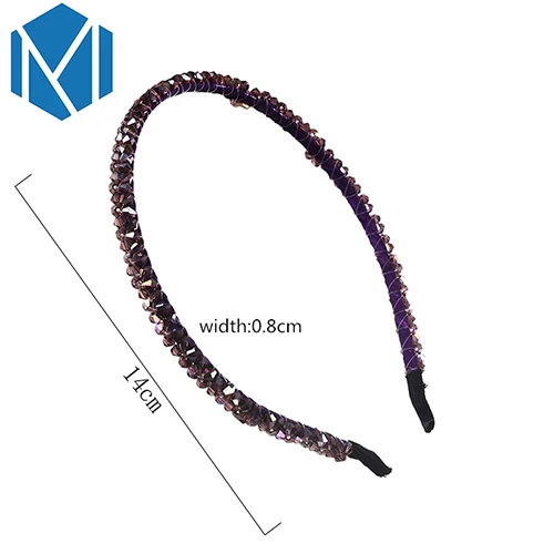 32-Purple М мизм девушки блестящие роскошные стразы лента для волос высокое качество алмаз обруч для волос аксессуары для женщин Кристалл повязки на голову украшения - Цвет: 32-Purple