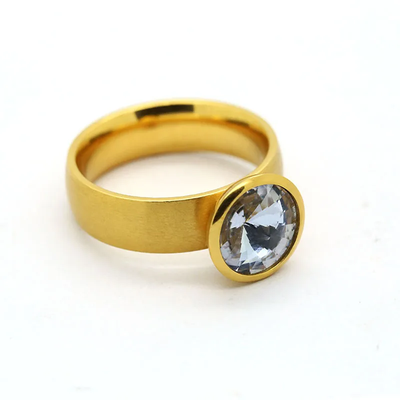 Crystal Stainless Steel Ring