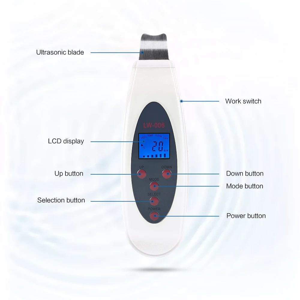 Ultrasonic face cleanser Ultrasonic Face Skin Scrubber Cleanser Face Cleansing Acne Removal Pore Peeling Tone Lift ultrasonic Clean Facial Massager