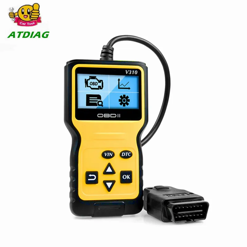 V310 OBDII EOBD Auto Code Reader 6 Languages Automobile Diagnostic Scanner For All OBD2 Protocols Cars LCD Display |