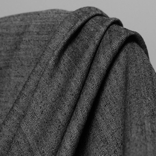 Серый The Cloth Japanese Yarn Dyed Herringbone Wool Fabrics 100%Wool Materials Autumn Women Suits Pants Sewing Cloth Freeshipping - Цвет: Серый