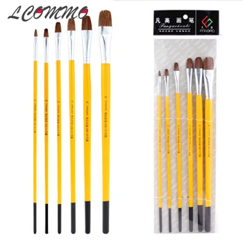 

6pcs/Set Paint Brushes Wolf Hair Miniature Hook Line Pens Painting Brushes Set for Watercolor Oil Acrylic Gouache Nail Painting