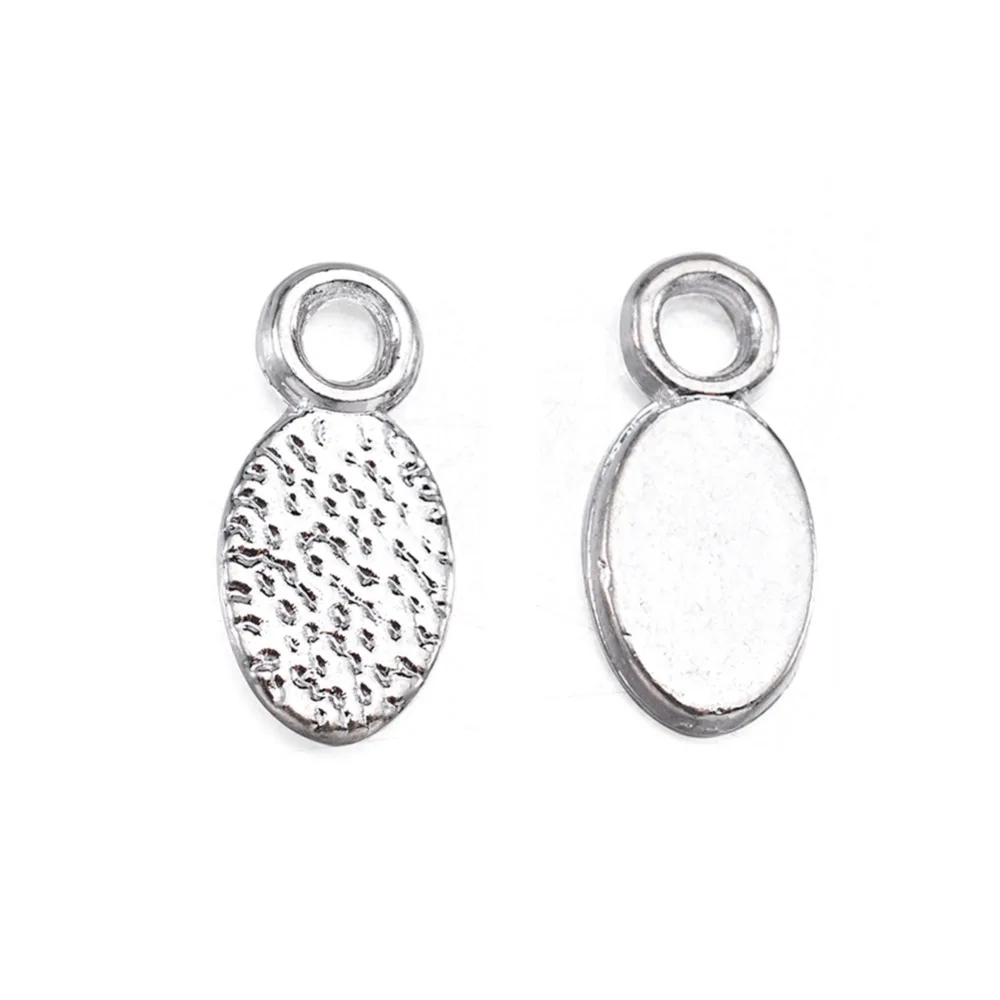 

100pcs 6mm*12mm Rhodium Plated Small Oval Glue on Earring Bails for Glass Pendants Earrings