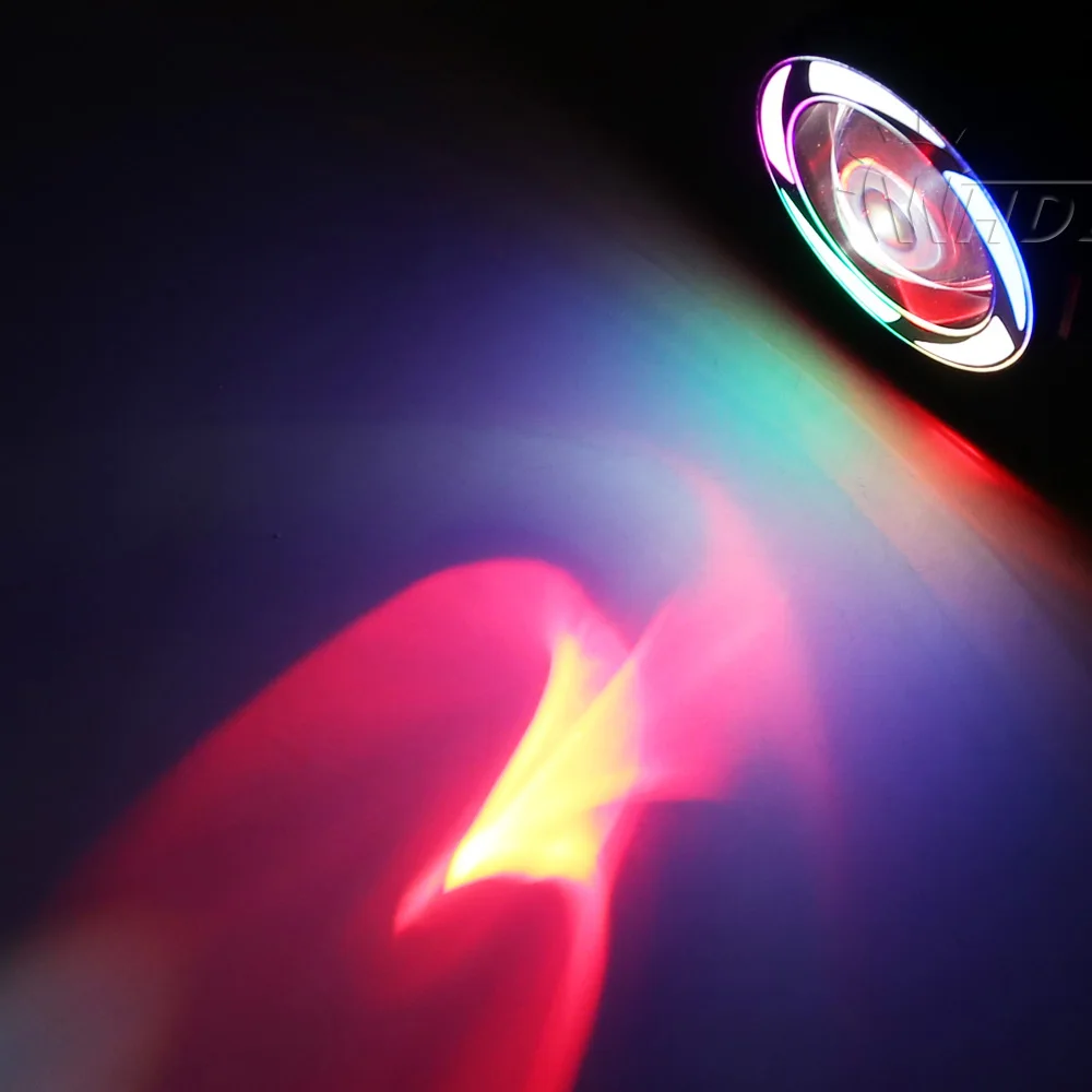 2pcs Motorcycle LED Headlight Fog Light with 1pc switch as gift for U7 125W 3000LM Devil Angel Eye DRL Moto Spot light (5)