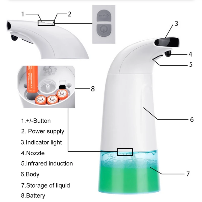 Умные Инфракрасные Индукционные дозаторы жидкого мыла, автоматический датчик пены для мытья ванной, кухни, отдельно стоящие инструменты