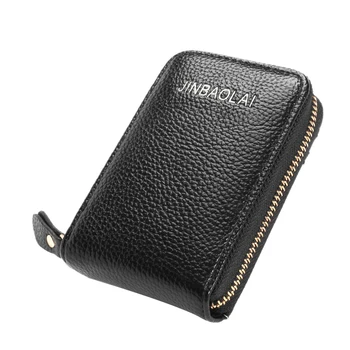 

FGGS-JINBAOLAI Accordion Card Holder Vertical Type Card Organ Lady Card Holder Card Holder Black