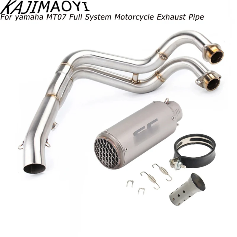 KAJIMAOYI MT07 FZ07 мотоцикл выхлопной полная система для MT-07 FZ-07 Tracer- с глушителем XSR700