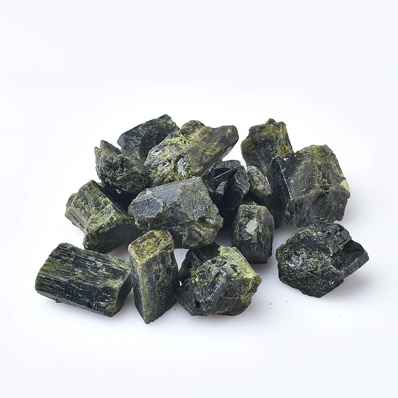 Piedra cruda de turmalina verde natural de alta calidad, muestra mineral irregular, desmagnetización curativa, decoración del hogar, recuerdo