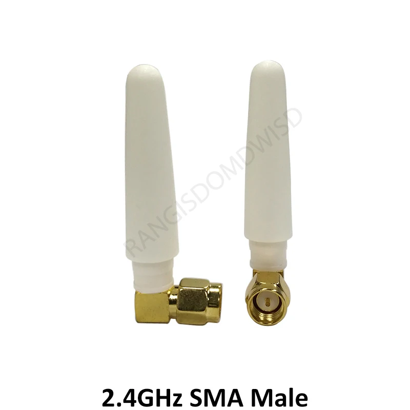 2.4GHz antenna 2pcs wifi SMA Male female Connector 2~3dbi 2.4 IOT antena wi fi Small Size antenne white antenas antennas router wifi antenna