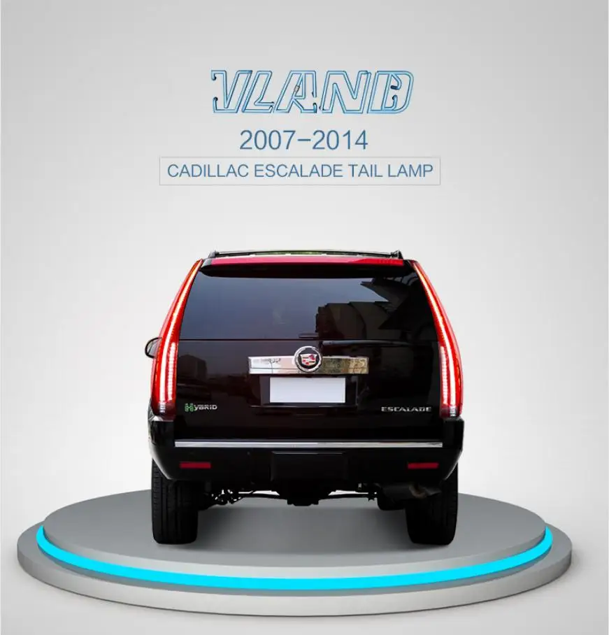 VLAND завод для хвоста автомобиля светильник для Cadilla светодиодный задний фонарь 2007 2008 2010 2012 для Cadillac Escalade задний светильник с красный указатель поворота