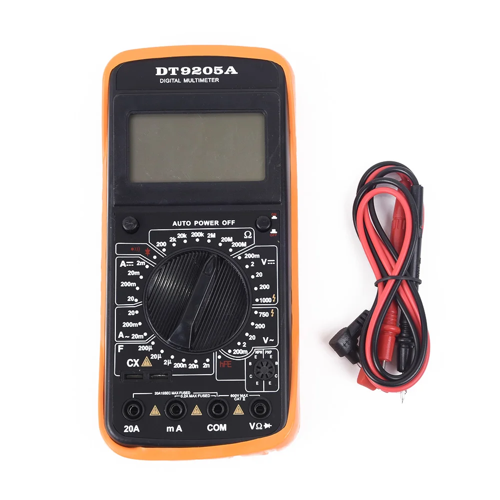 Pro DT9205A Цифровой мультиметр с ЖК-дисплеем AC/DC Амперметр тестер сопротивления емкости