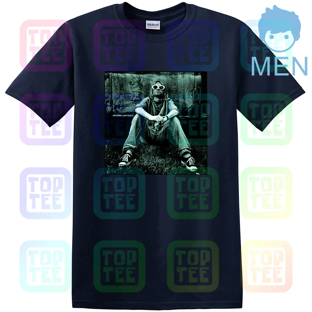 MEN-NAVY Курт Кобейн, Нирвана Новая мужская черная футболка Grudge Rock 90's Rock - Цвет: MEN-NAVY