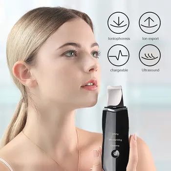 

Rechargeable Ultrasonic Skin Scrubber Deep Cleaning Face Scrubber Vibrating Facial Cleansing Skin Spatula Peeling Beauty Instrum