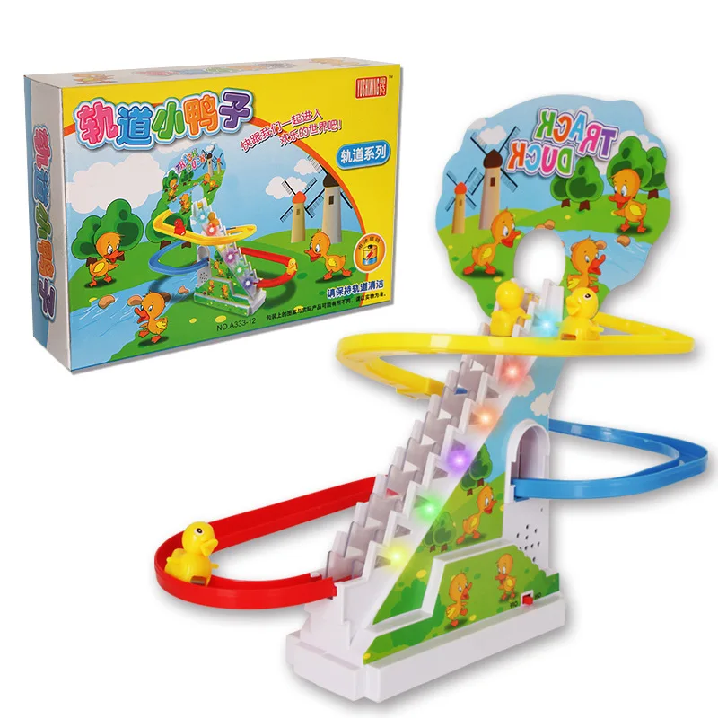 

Manufacturers Direct Selling Hot Selling Electric Toys Camera Track Little Duck Automatic Climbing Stairs with Music Light Parad