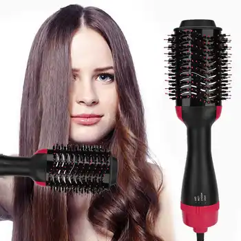 

MultiFunctional Hair Dryer Blowing Comb Adjustable Hair Straightening Curler Styling Tool EU Plug 220V