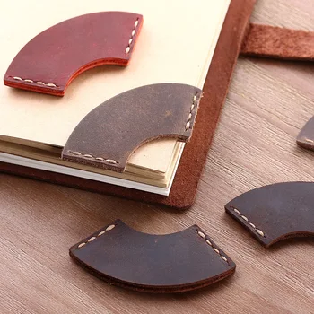 

1pc Handmade Rustic bookmarks for books, Genuine Leather corner page marker, Handmade Memo Stationery gift School supplies