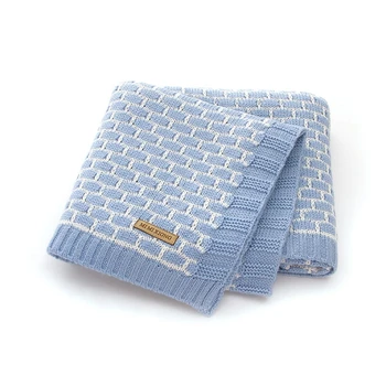 

Infant Swaddle Wrap Quilts 95x75cm Newborn Stroller Bedding Sleeping Cover Baby Lattice Knitted Blanket