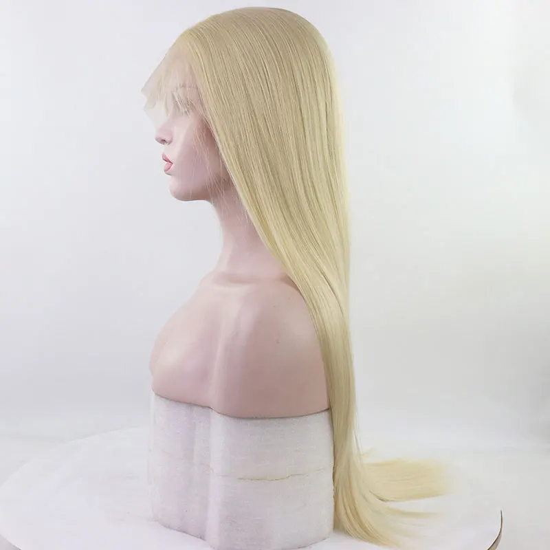 BM honey Blonde прямой 13*6 большой синтетический кружевной передний парик термостойкие волокна волос Средняя часть с детскими волосами для женщин