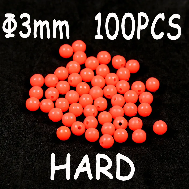 100pcs red 3x3mm 100 шт рыболовные снасти в виде бобов светящиеся круглые поплавки пробки светящиеся такелажные Бусины Пластиковые снасти Соблазнительные аксессуары красный зеленый - Цвет: 100pcs red 3x3mm