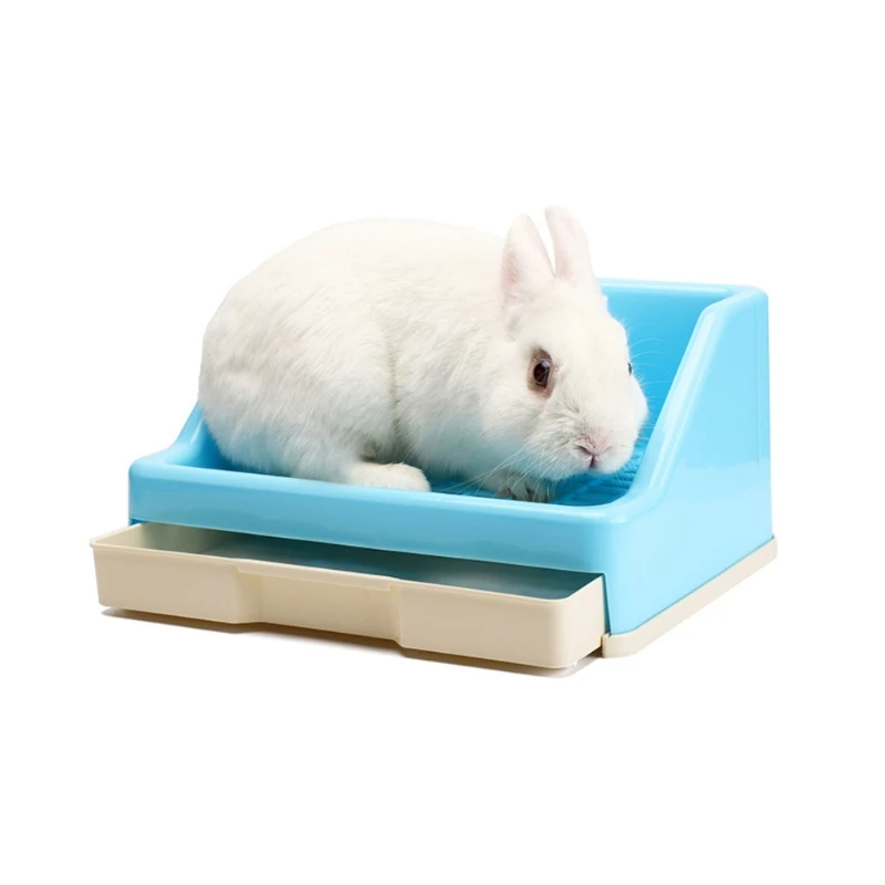 Pet Tray Rabbit Cage Corner Litter Box Anti spill Edge Plastic Square