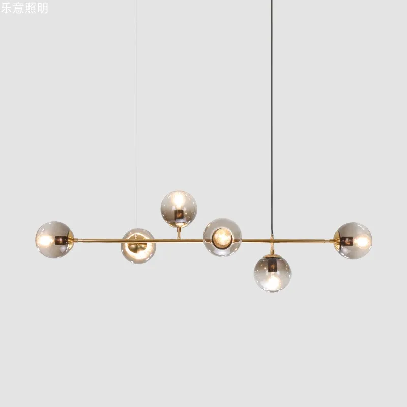 Nordic Glass Ball Chandelier Lighting Vintage Bubble Hanging Light Modern Dinning room Lamp/Light Fixture | Лампы и освещение