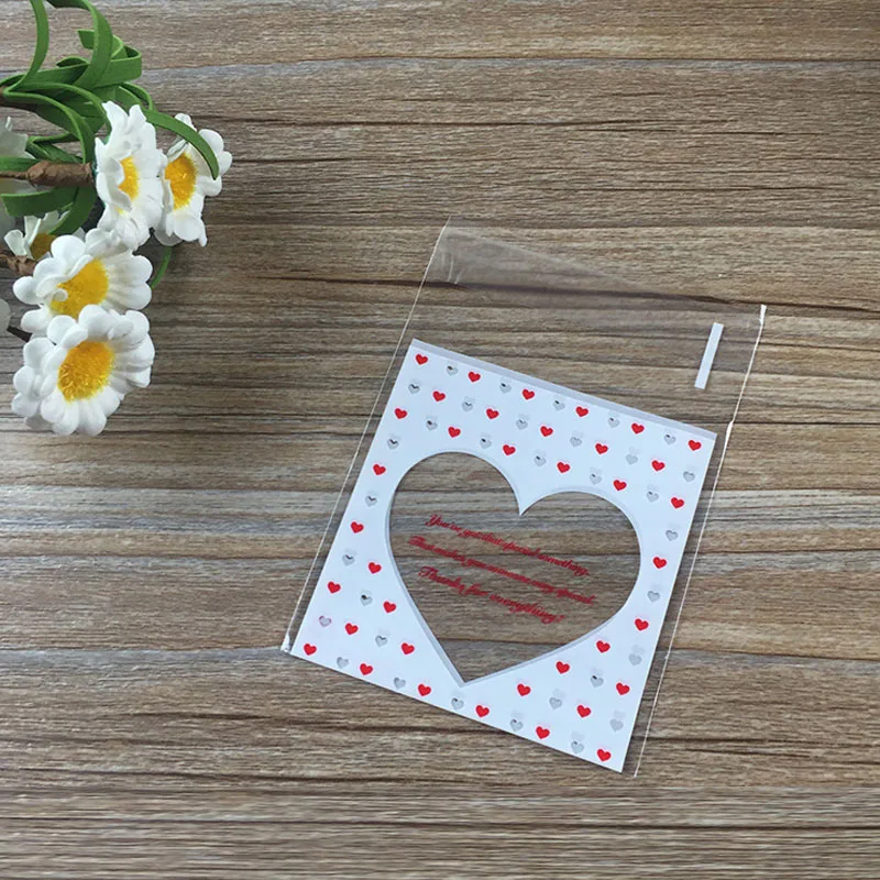 100 шт прозрачная сумка для печенья самоклеящиеся пакеты спасибо коробочки