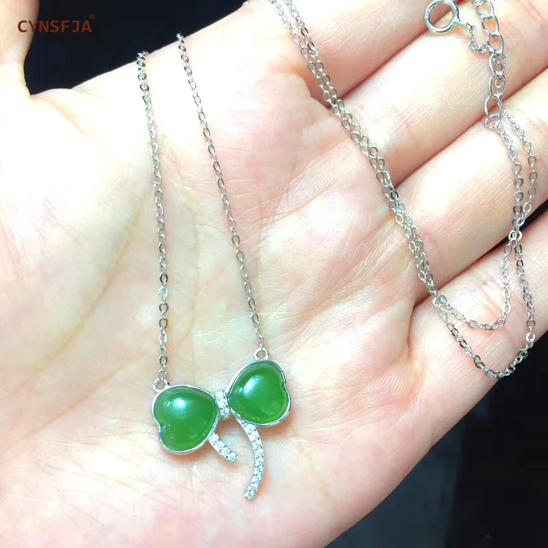 CYNSFJA Реал Certified(Hetian) нефрита Jade Jasper 925 пробы серебряные ювелирные изделия амулеты и Нефритовой подвеской, высокое качество лучшие подарки