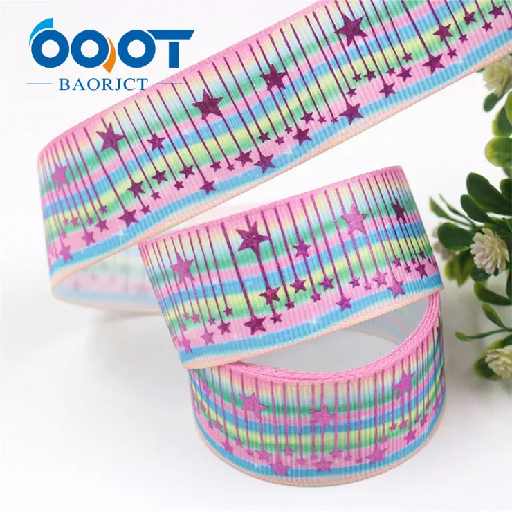 I-19729-1713 I-19729-1713, 1 ''25 мм Звезда Лазерная напечатанная grosgrain лента, 10yds DIY бант для волос свадебный фестиваль украшения для вечеринки, дня рождения - Цвет: I-19729-1713