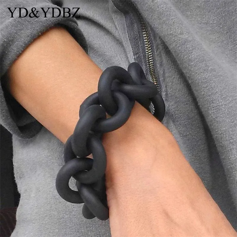 Bracelet Jewelry Pulsera Things Handmade Black Fashion New Rubber Art Rope-Chain Contemporary