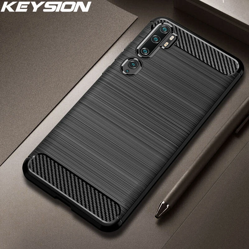 Ударопрочный чехол KEYSION для Xiaomi CC9 Pro Mi 9 Lite мягкий силиконовый из углеродного