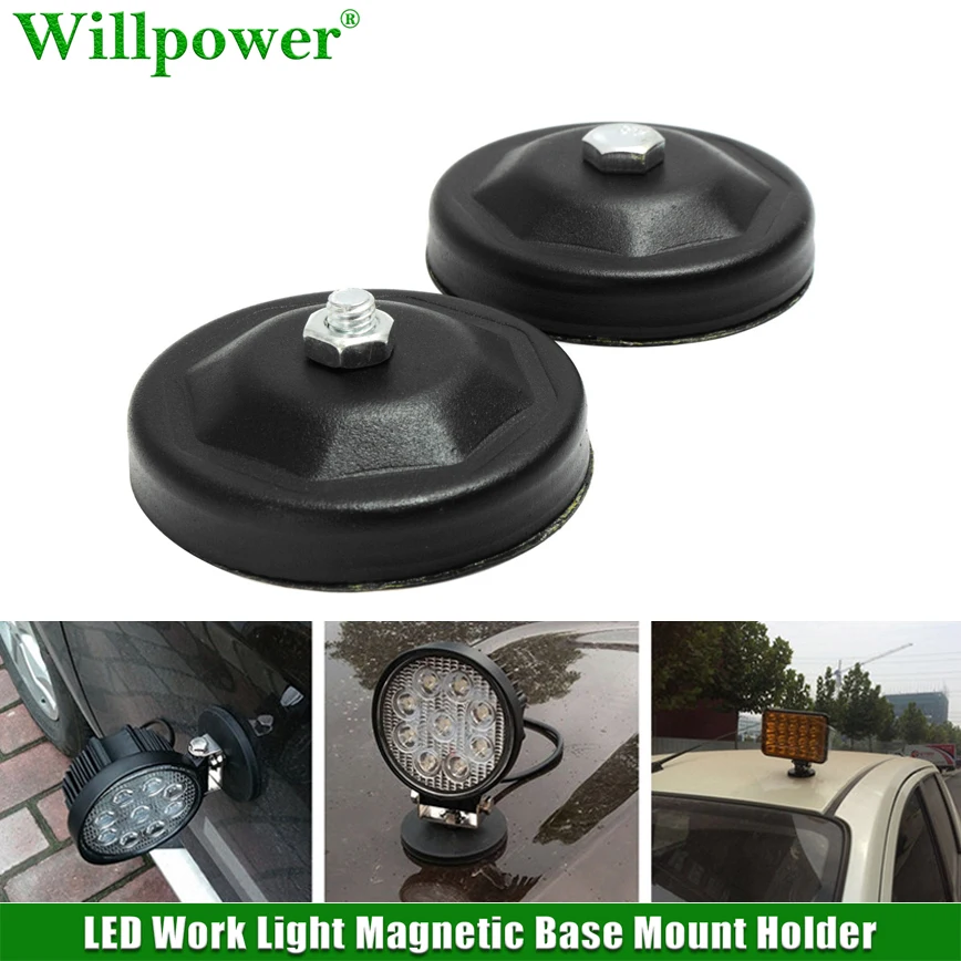 

2pcs Offroad Car LED Work Light Magnetic Base Mount Bracket Stand 4x4 Truck UTV ATV SUV Spotlight Fog Lamp Strong Magnet Holder
