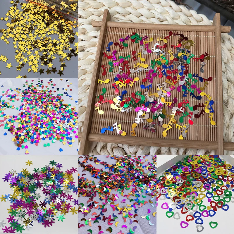 

15g Mixed Confetti Colorful Stars Heart Sequin Confetti For Wedding Throwing Confetti Christmas Party Decoration Supplies