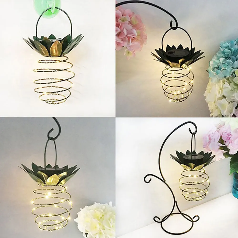 2pcs Garden Solar copper Lights Pineapple Lights Hanging Outdoor Decor Waterproof Wall Lamp Decorative Landscape light Beloved