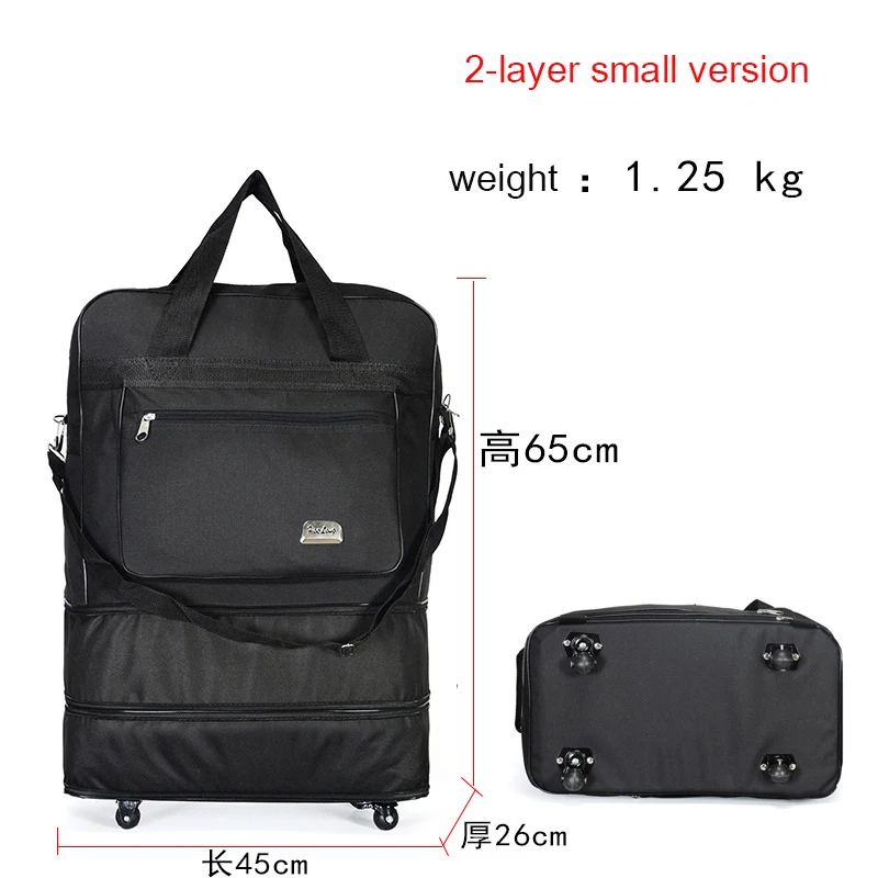 GALANODEL Duffel портативная дорожная сумка, ткань Оксфорд, багаж с колесами, сумки большой емкости, ручные сумки, водонепроницаемые для мальчиков, Mochila - Цвет: black 1  Travel Bags
