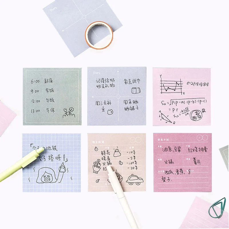 

Portable blank post-it notes horizontal grid sticker notes simple memo pad mini memo sheets for student school office supply new