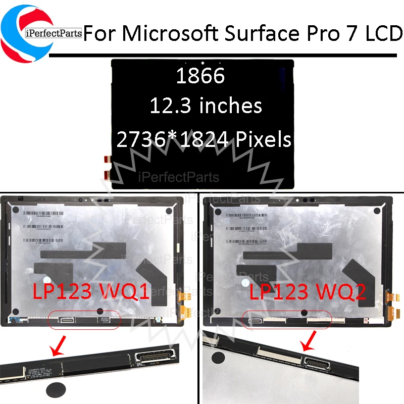Écran Tactile LCD De Remplacement Pour Microsoft Surface Pro 7 - 12.3" - Neuf - Garantie 3 Mois