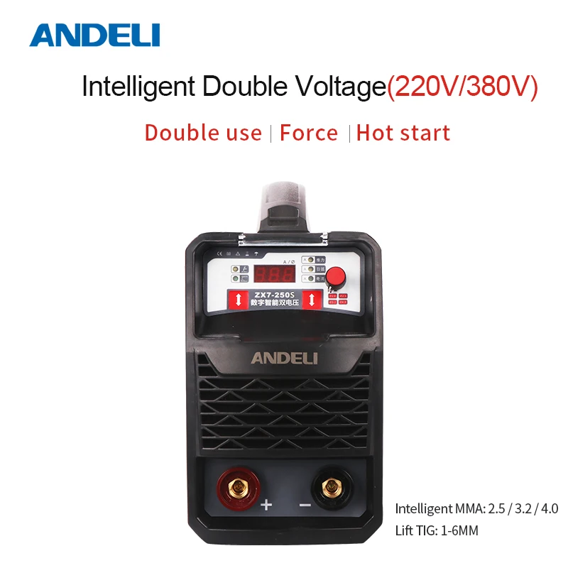 ANDELI ARC 250S 220 В/380VSmart портативный однофазный точечный сварочный аппарат для дуговой