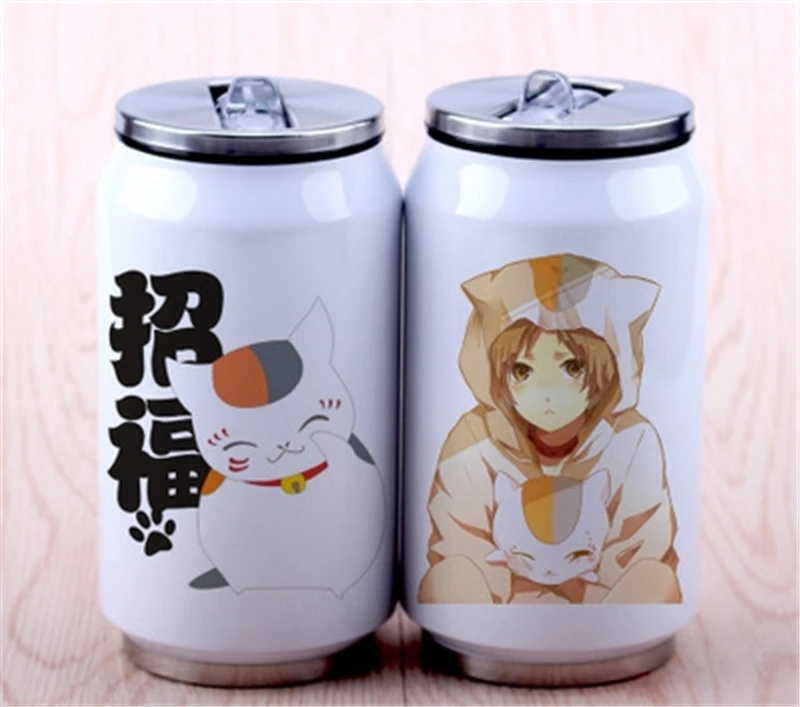 B Мультфильм Natsume Yuujinchou из нержавеющей стали теплоизоляционная чашка аниме бутылочка для кошек кружка для воды украшения, рождественские подарки - Цвет: B