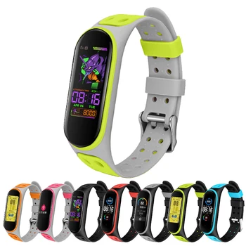 

Silicone Bracelet Strap Two-tone Sports Bracelet For Xiaomi Mi Band 5 Strap Silicone Replacement Wrist Strap Smart Watch Strap