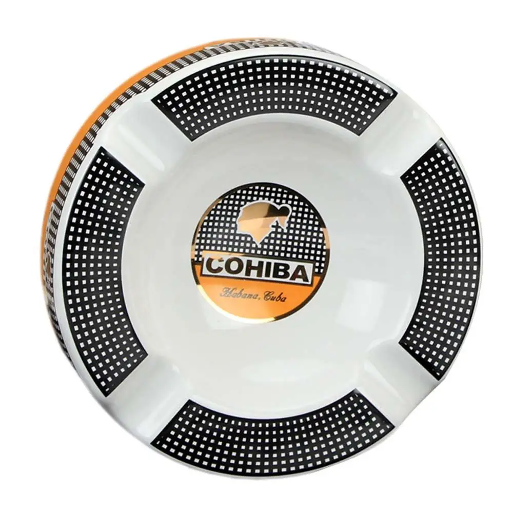 COHIBA пепельница керамическая круглая домашняя пепельница для сигар роскошный пепельница для сигарет стол для 4 кубинских сигар держатель Cinzeiro Charuto