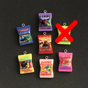 

14pcs 30mm*23mm Resin Flatback Gummy Bear Candy For Necklace Keychain Pendant DIY Making Accessories