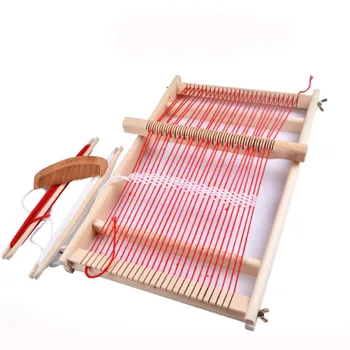 

Wooden Weaving Machine Mini Loom Kids Intelligence Develop Eaducational Toy Children DIY Hand Knitting Toys